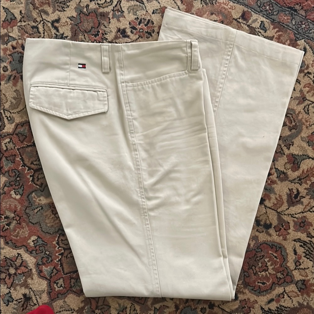 Tommy Hilfiger Khaki Pants with Wide-Leg Style